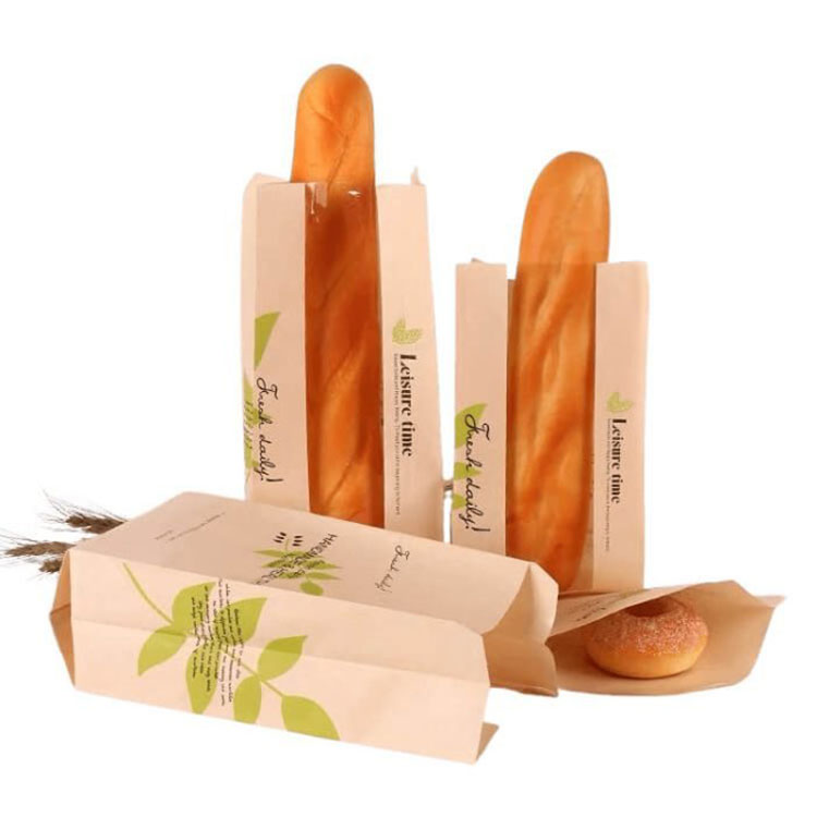 Túi giấy bánh mì baguette có cửa sổ